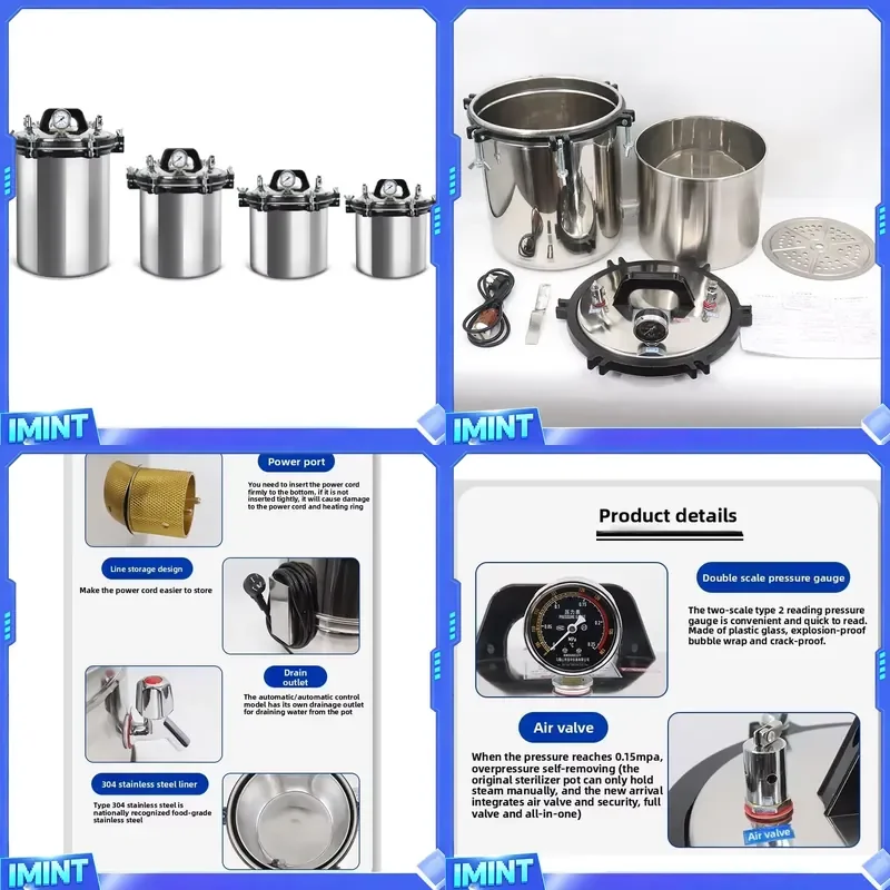 High-Temperature Autoclave Sterilizer Portable 24L Class B Laboratory Sterilizer for Small-Scale Lab Supplies KEFEI KF-280A