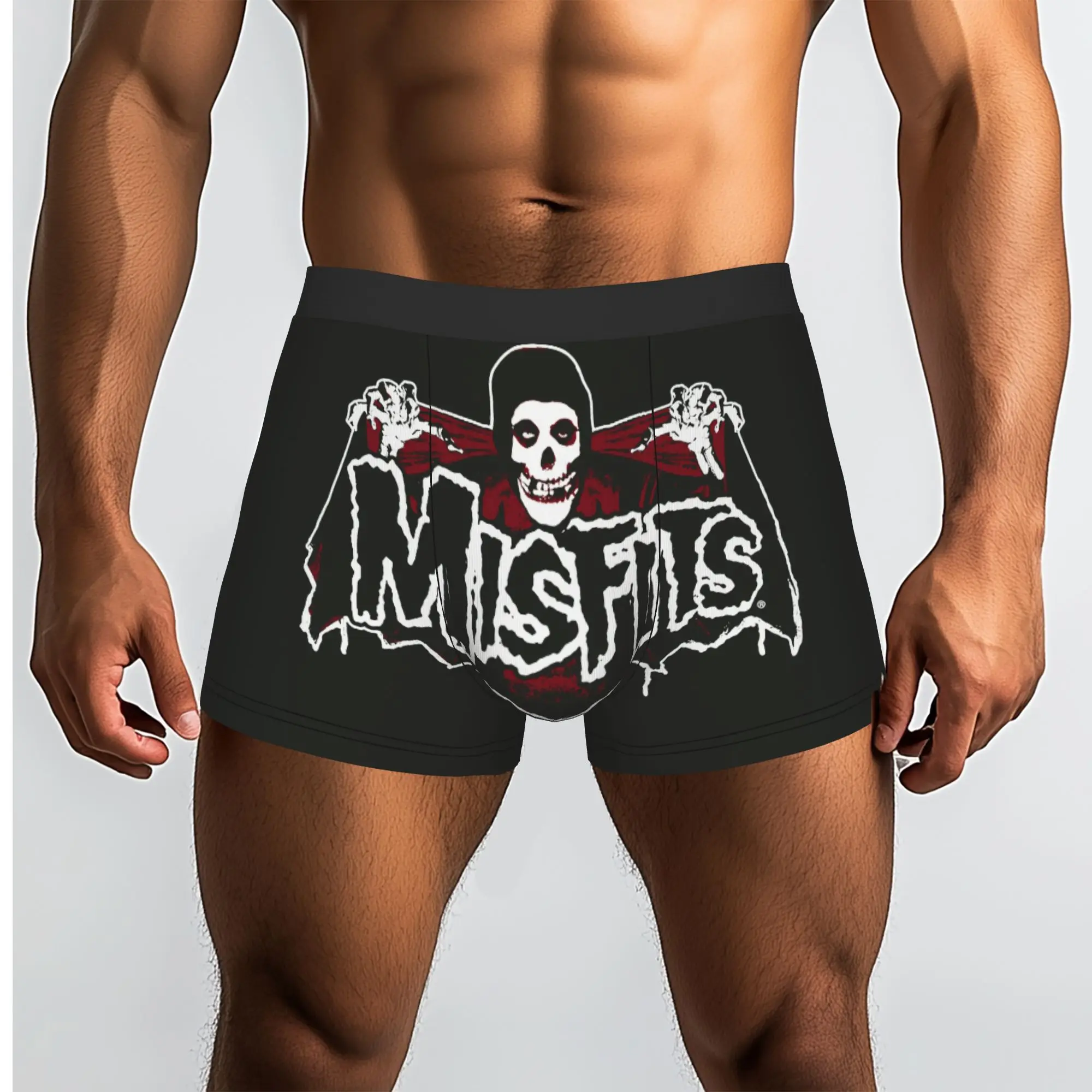 Custom Batfiend Skull And Wings Underwear Men Breathable Heavy Metal Boxer Briefs Shorts Panties Soft Underpants For Male