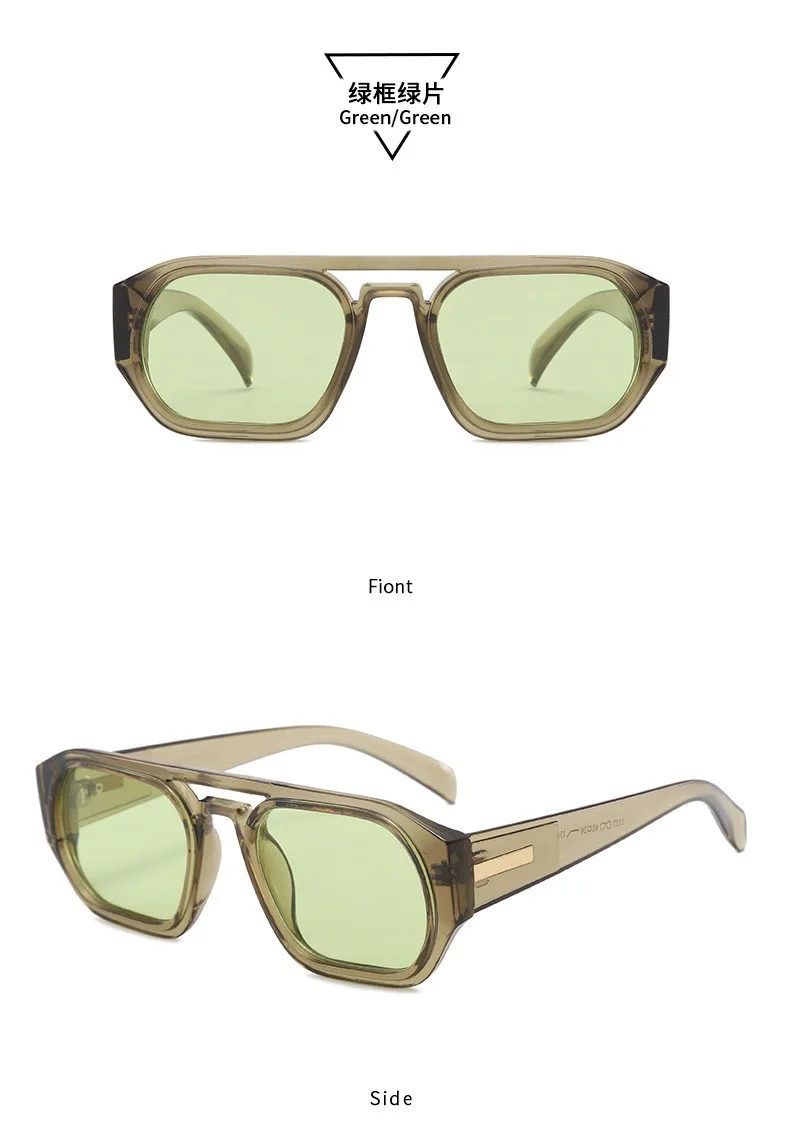 Neue Vintage Quadratische Sonnenbrille für Damen und Herren Marken-Rechteck-Sonnenbrille Ovale Brillen für Männer und Frauen – Detail 13