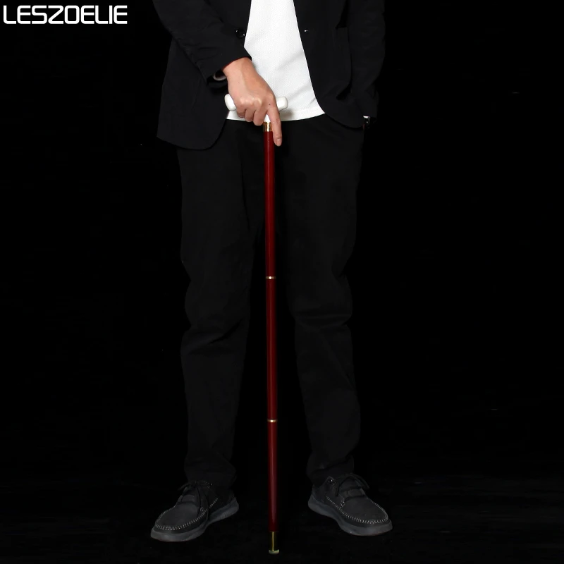 91cm White Resin Handle Walking Stick Red German Beech Wooden Canes Fashionable Support for Men And Women