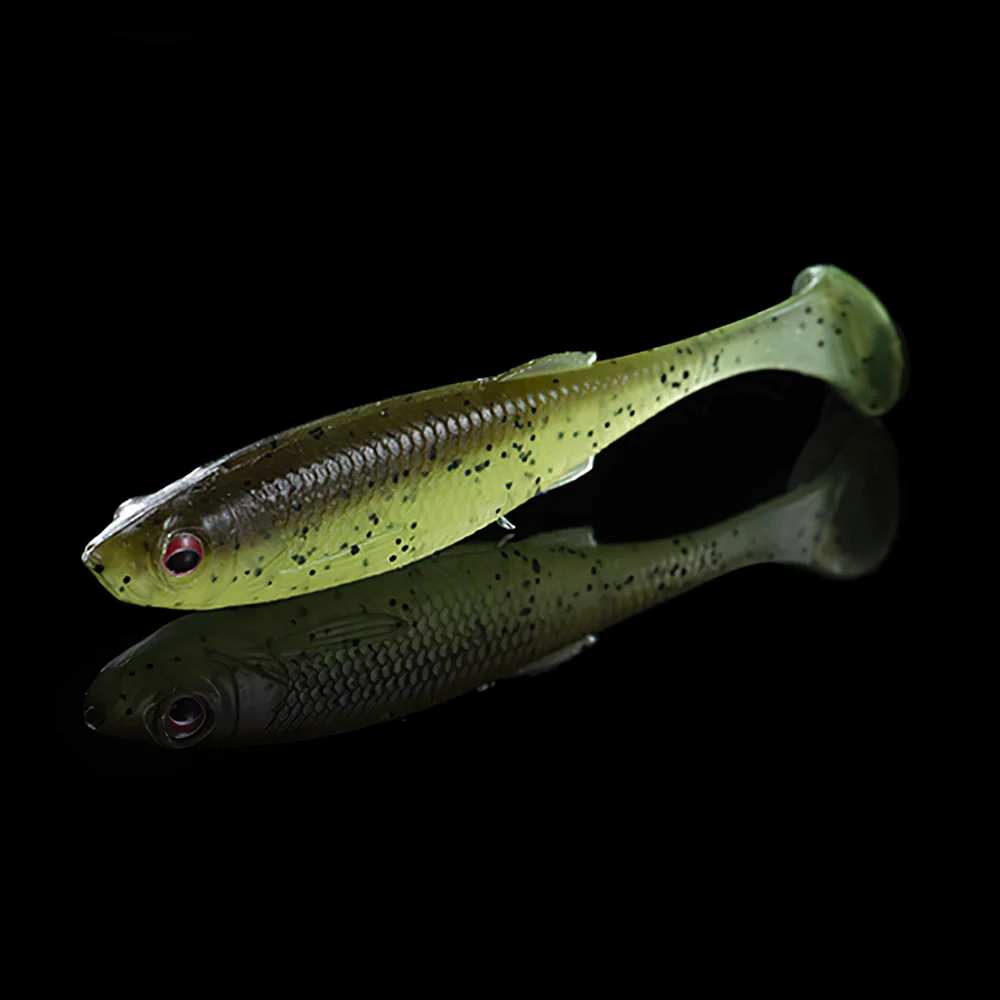 

Soft Lures 50mm 63mm 71mm 78mm T Tail Jigging Fishing Lures Wobblers Tackle Double Color Bass Pike Aritificial Silicone Swimbait