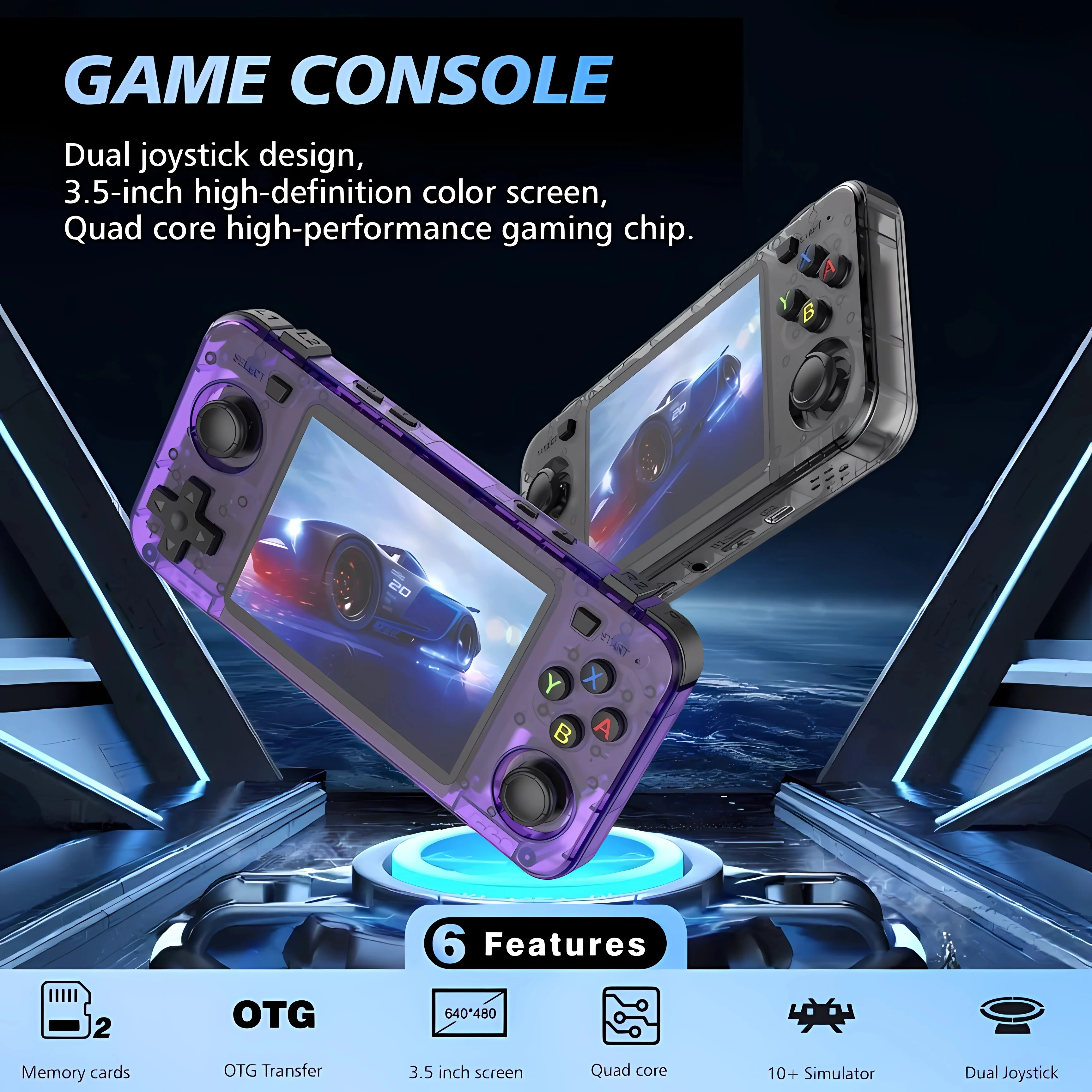 R36H Retro Handheld Video Game Console Linux System 3.5-inch IPS Screen Portable Handheld Video Player view 5