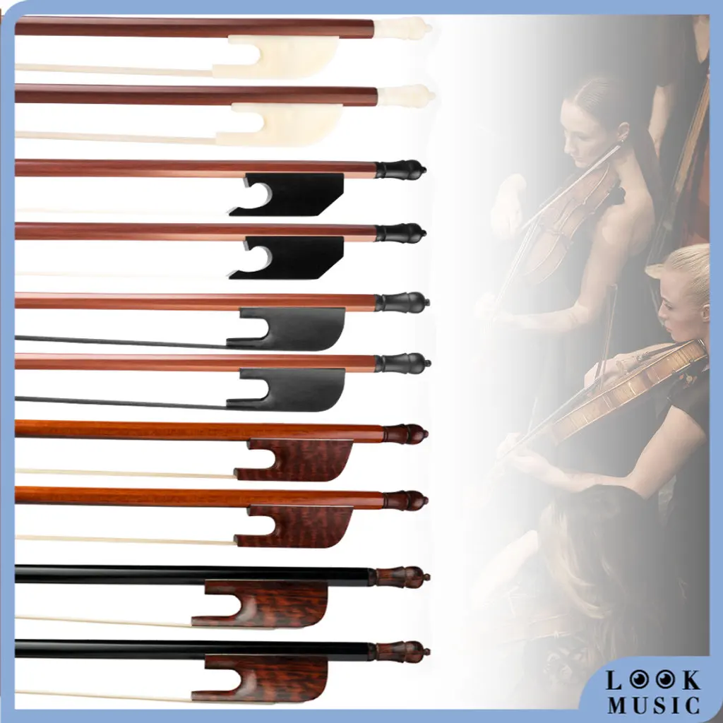 

LOOK Baroque Style Violin Bows 4/4 Snakewood/Brazilwood/Carbon Fiber Bow White/Black Mongolia Horsehair Fast Response 2pcs/1lot