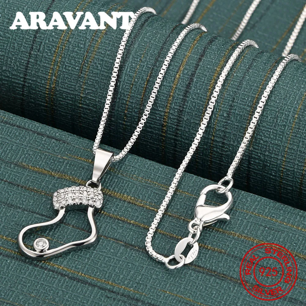 

925 Sterling Silver Heart-Shaped Zircon Pendant Necklace Women'S Commuting Accessories Christmas Gift Jewelry