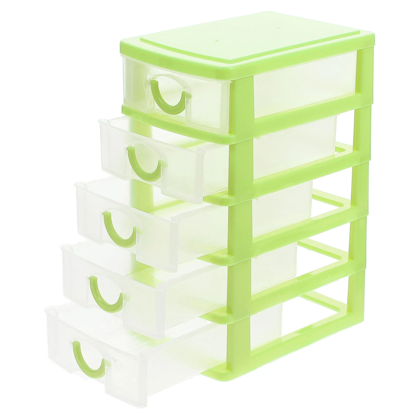 Desk Storage Box Pen Holder Versatile Desktop Makeup Drawers Office Organizer Units with Clear 5 Layers Small