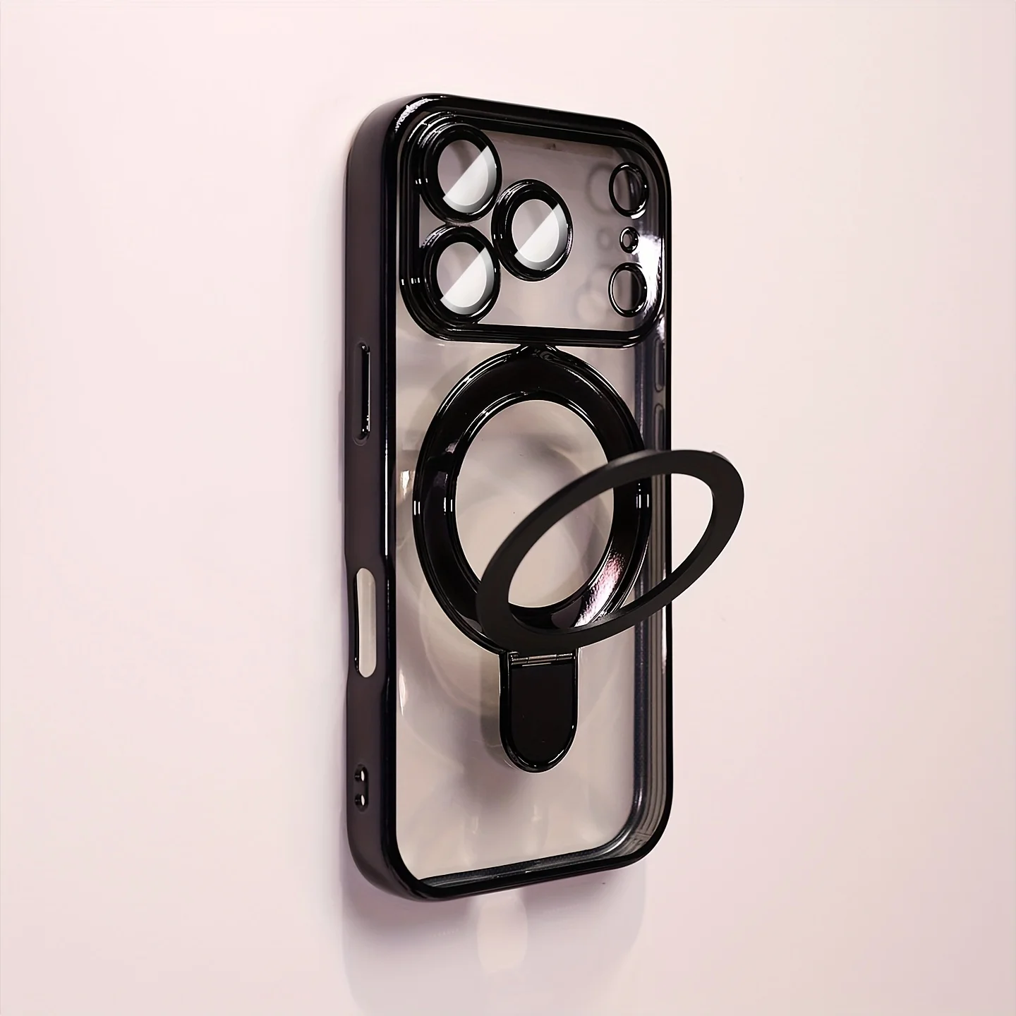 Transparante, draadloos oplaadbare magnetische hoes voor iPhone 18 17 16 15 14 13 Pro Max met lensbescherming en achterklep.