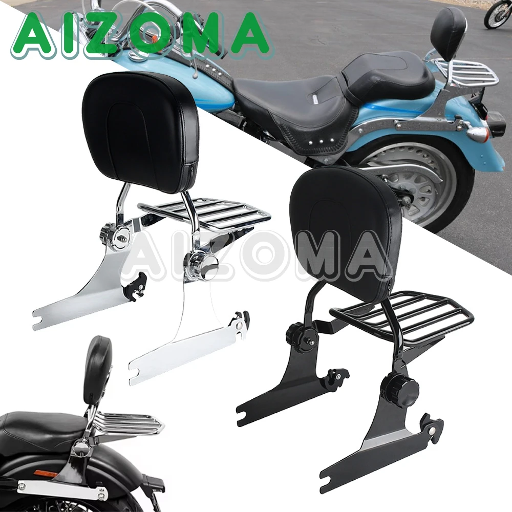 

Detachable Backrest Sissy Bar With Luggage Rack For Harley Softail FLSTF FLSTFB FLSTFBS FLSTSB FLSTSE FXST FXSTB FXSTS FLSTFSE