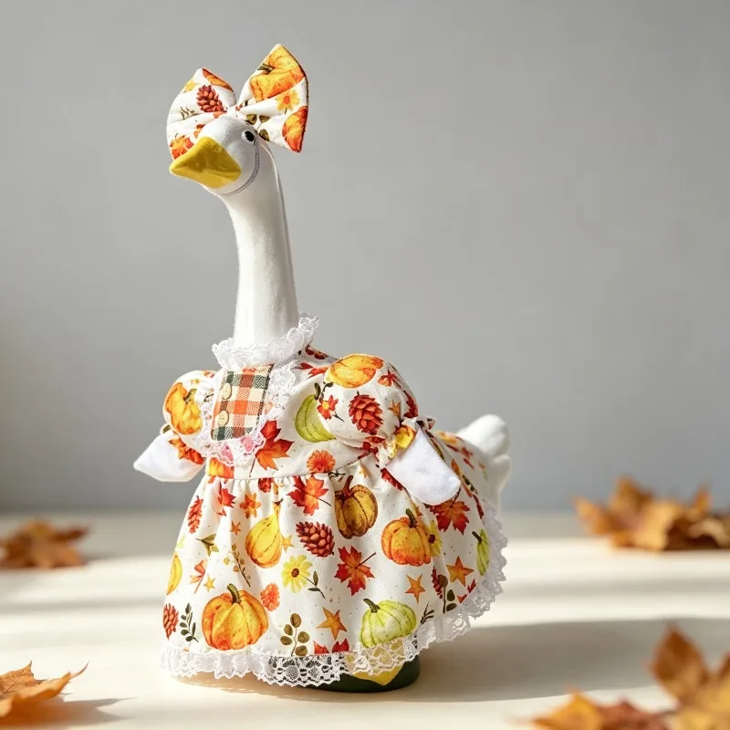 23 Inch Porch Goose Fall Thanksgiving Costume Farmhouse Harvest Outfit for Porch Garden Holiday Decoration Prop,Without Goose