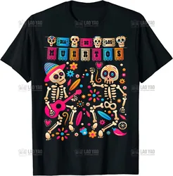 Odzież męska Dia De Los Muertos dzień zmarłego meksykański szkielet tańczący T-Shirt kobiety Hombre estetyczne T-shirt z nadrukiem Camisetas