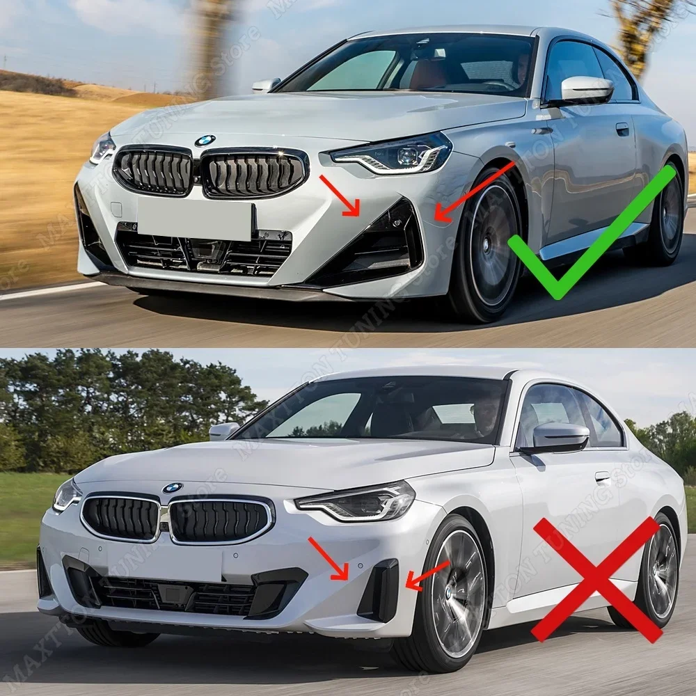 Front Bumper Intake Frame Canards Spoiler Splitter Body Kit For BMW 2 Series G42 218i 220i 230i M240i Coupe M Sport 2022-2024