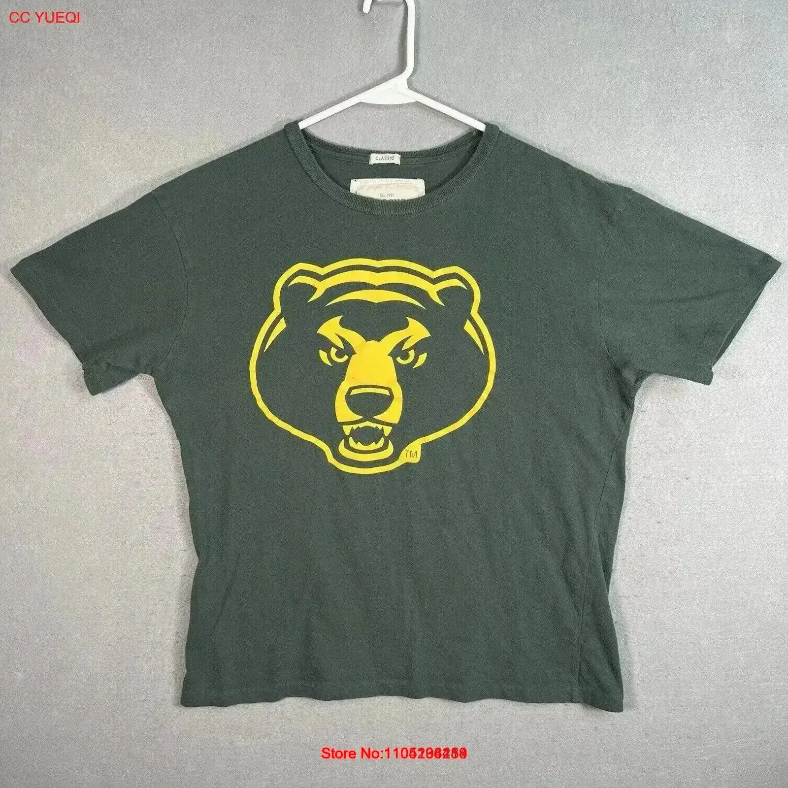 

League Baylor Bears Classic Logo T Shirt Adult XL Green Mens vintage Washed Stylish graphic Versatile Soft vintage Washed