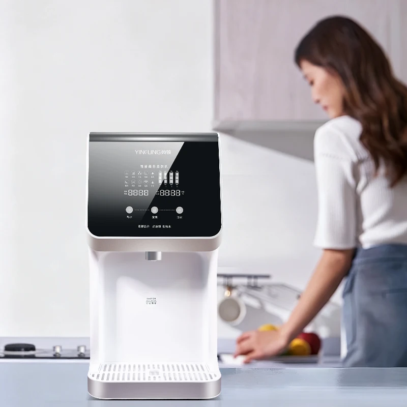 インテリジェント安全カウンタートップウォーターディスペンサー 温冷逆浸透膜式 直飲み電気タンクレスプラスチック屋外用