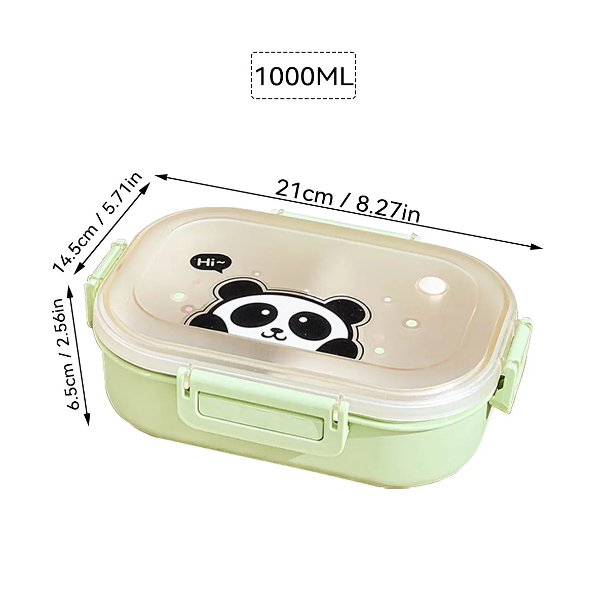WORTHBUY Draagbare Plastic Lunchbox Met Afneembare 3 Compartimenten Leuke Verdeelde Voedselcontainer Voor Kinderen Studenten Magnetronbestendig