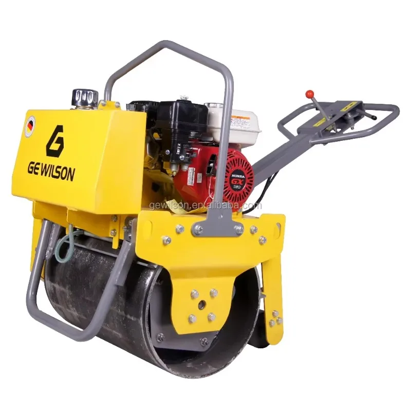 Single Drum Walk Behind Road Roller with Wheel Size 600mm Widely  in Compacting and Leveling Foundation