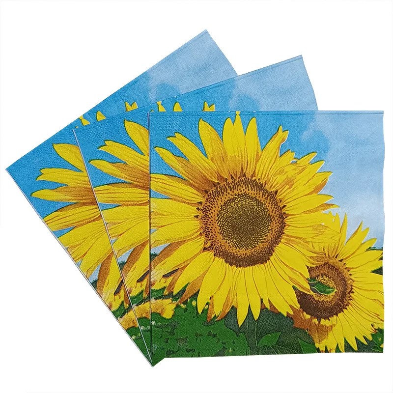 20Pcs/Pack Decoupage Animal Party Flower Paper Napkins Double Layer Wood Pulp Paper Elegant Tissues For Wedding Party Decoratio