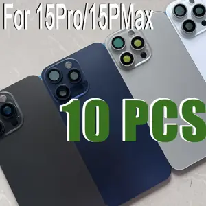 Bilashmart 10 Rear Back Glass iPhone 15 Pro Max Pre Installed Plate and Camera Frame Battery Housing 15 Pro Replacement Part