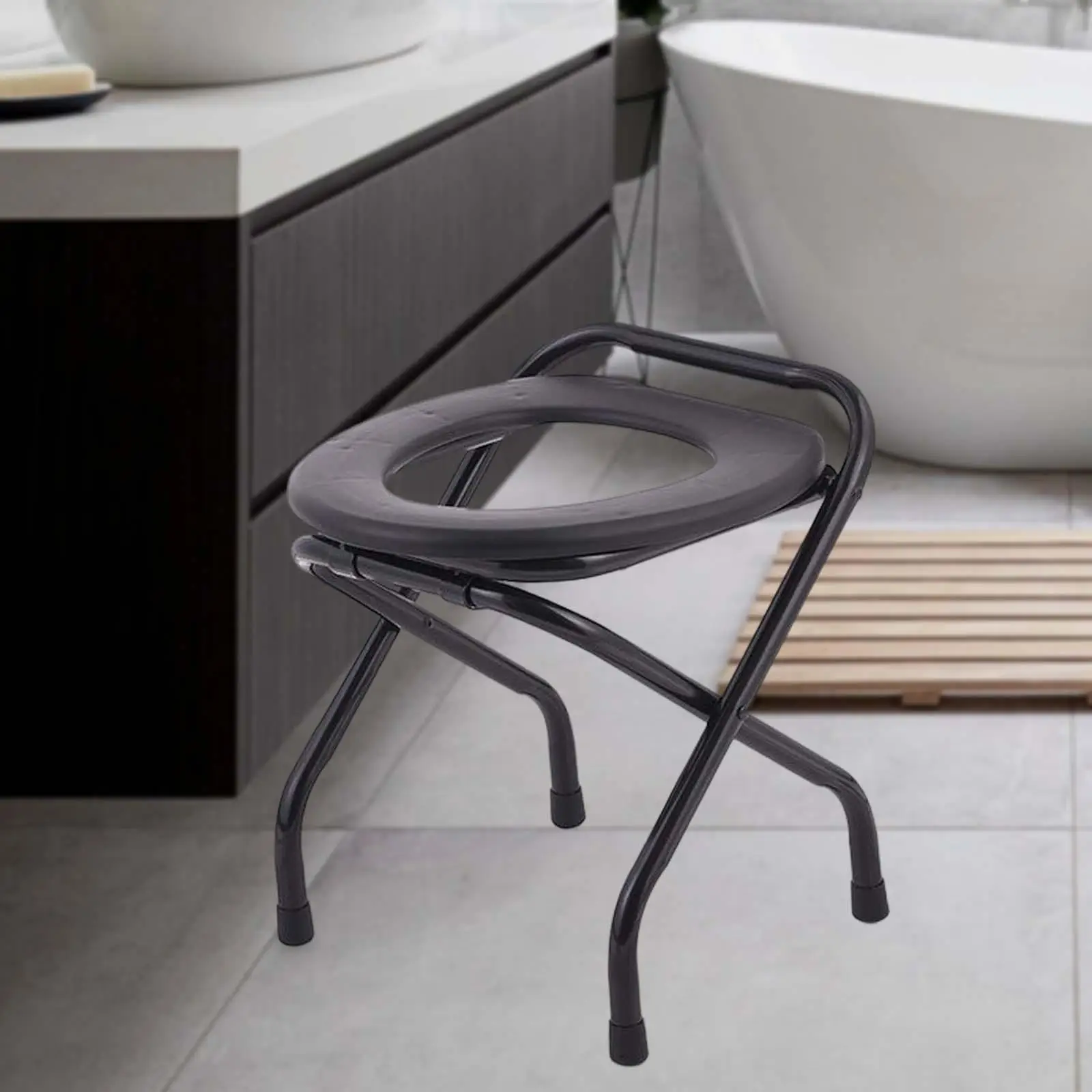 

Squatting Toilet Stool Chairs Non Slip Mobile Easy to Clean Rounded Edges Strong