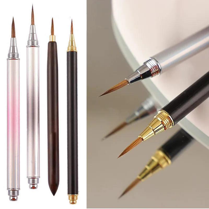 1PC Metal Handle Nail Brush Mink Hair Manicure Brushes UV Gel Painting Drawing Nail Pens Salon Nail Tools