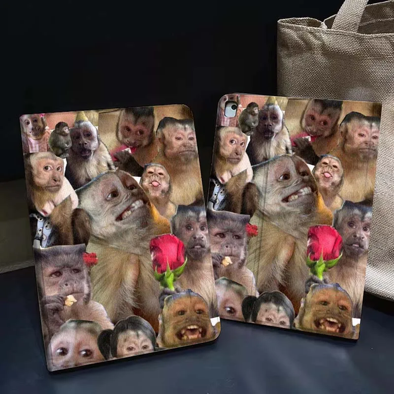 Funny Monkey Face Cartoon Tablet Case For Apple iPad Air Pro mini 1 2 3 4 5 6 7 8 9 11 M2 M3 M5 M4 5th 6th 7th 10th 11th Gift