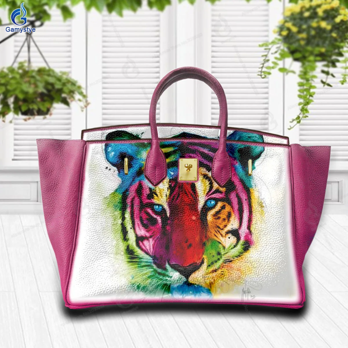 

Women Bags Top-Handle Bags Cross Body Bags Bolsas Marcas Artistic style tiger head Real Cowskin Leather Personalizar bolso Art H