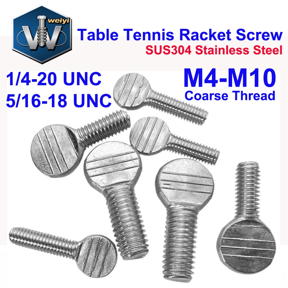 

Weiyi 1/4-20 5/16-18 UNC Thread M4-M10 Coarse Thread SUS304 A2 Stainless Steel Hand-Tighten Table Tennis Racket Thumb Screws
