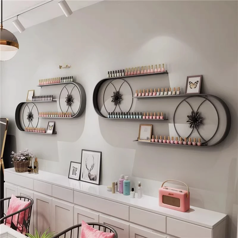 Nail Salon Display Rack Nail Polish Gel Rack Wall-Mounted Wall Shelf U-Shaped
