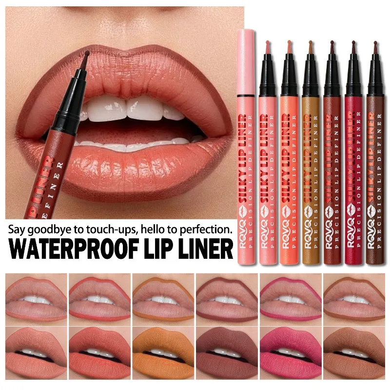 6pc Liquid Lip Liner Pen Waterproof Long Lasting Lip Stain Lipstick For Lip Shaping Blurring Plumping Lip Tint