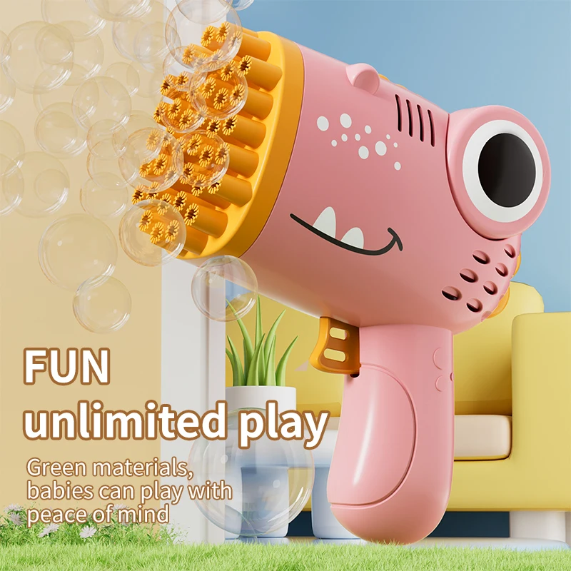 

Battery-free bubble solution, 40-hole dinosaur bubble gun, fully automatic handheld model – a great surprise gift for children