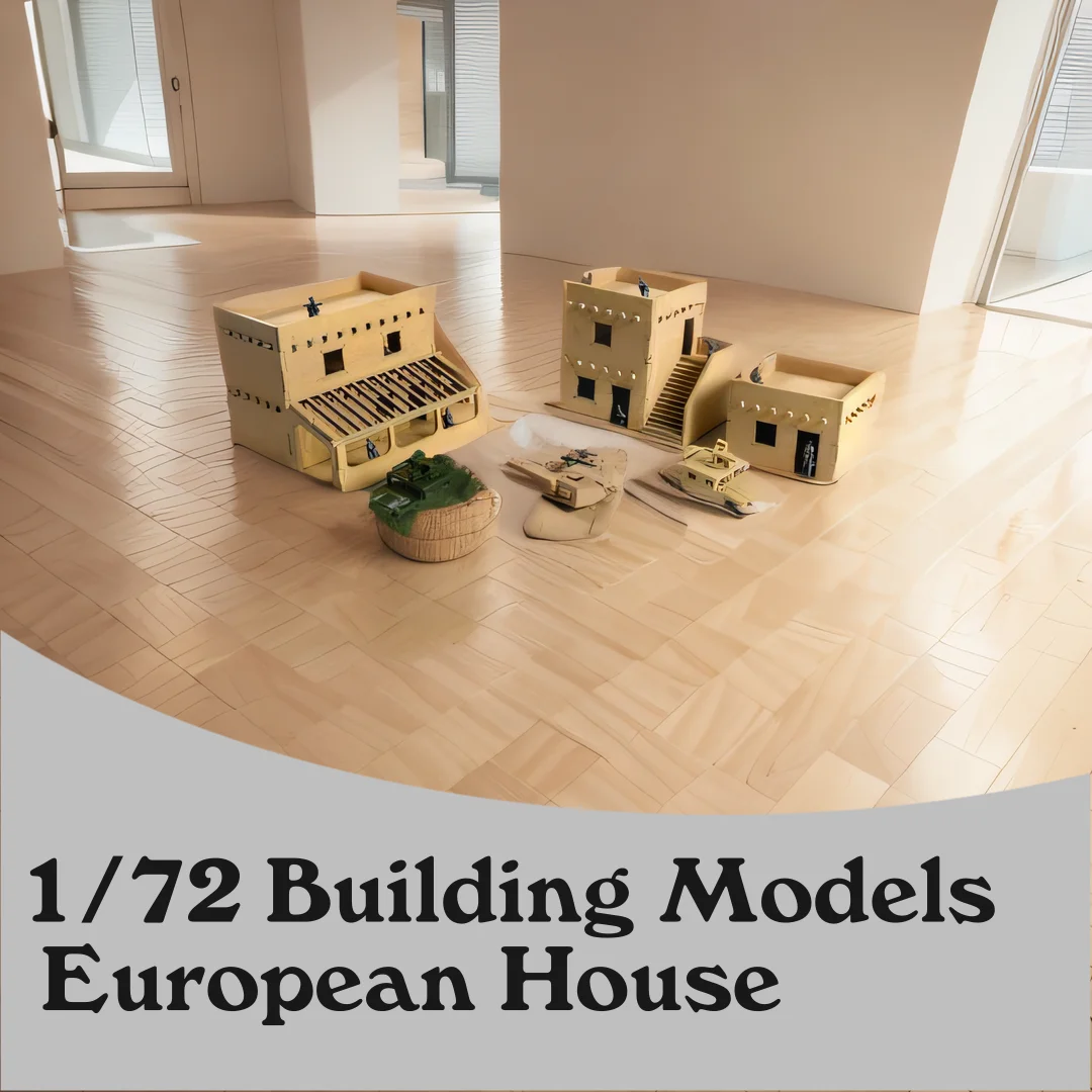 1/72 Wooden Building Model Kits Architecture Scene Building Puzzles for Micro Landscape Decor  adults kids Toy Building Set