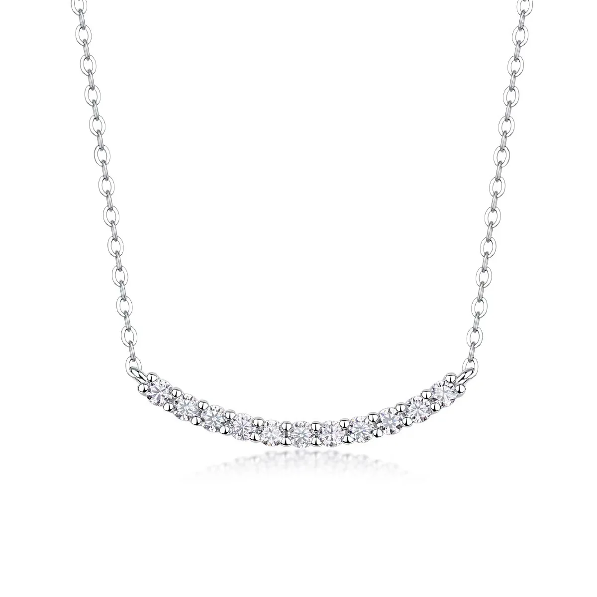 925 Sterling Silver Exquisite Versatile Unique Design Smile Necklace Women's Clavicle Chain, Perfect for Gifting view 6