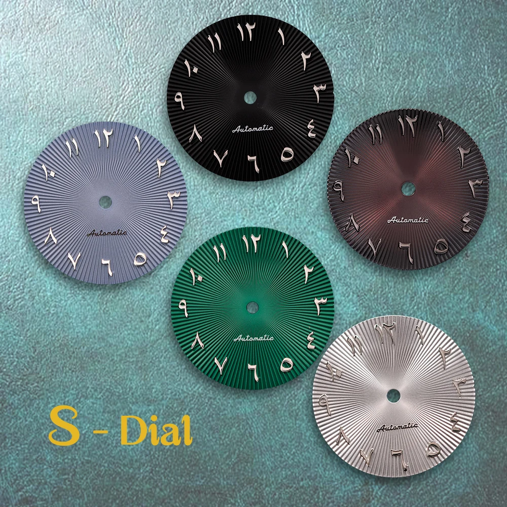 

Новый арабский циферблат NH35 с логотипом S, 28,5 мм, подходит для японского механизма NH36, циферблат с вертикальными полосками, аксессуары для модификации часов