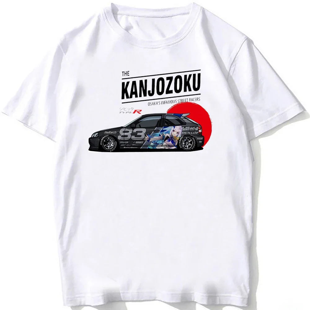 Civic EG Type R KANJOZOKU Legend T-Shirt Unisex Men Short Sleeve Loose Hip Hop Boy Casual Tshirt JDM Civic EK Funny White Tees