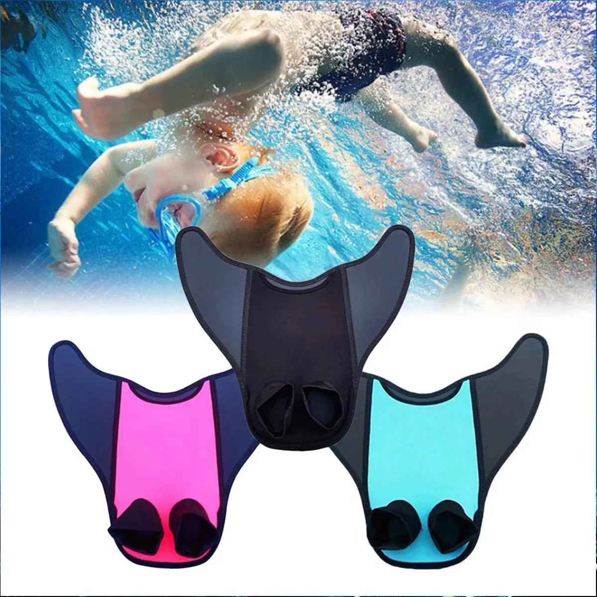 

Mermaid Freestyle Fins Flippers Snorkeling One-Piece Flippers Children Adult Auxiliary Training Flippers Swimming Aid Equipment