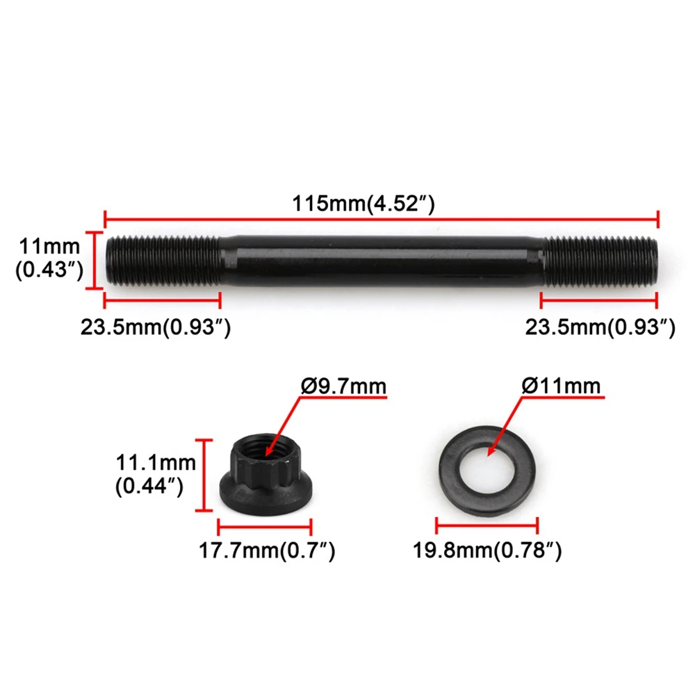 AC34-Para ARP 207-4203 Pernos de culata Pro Series con cabeza de punta para Mitsubishi EVO8 EVO9 94-19 4G63 7-Bolt 11Mm