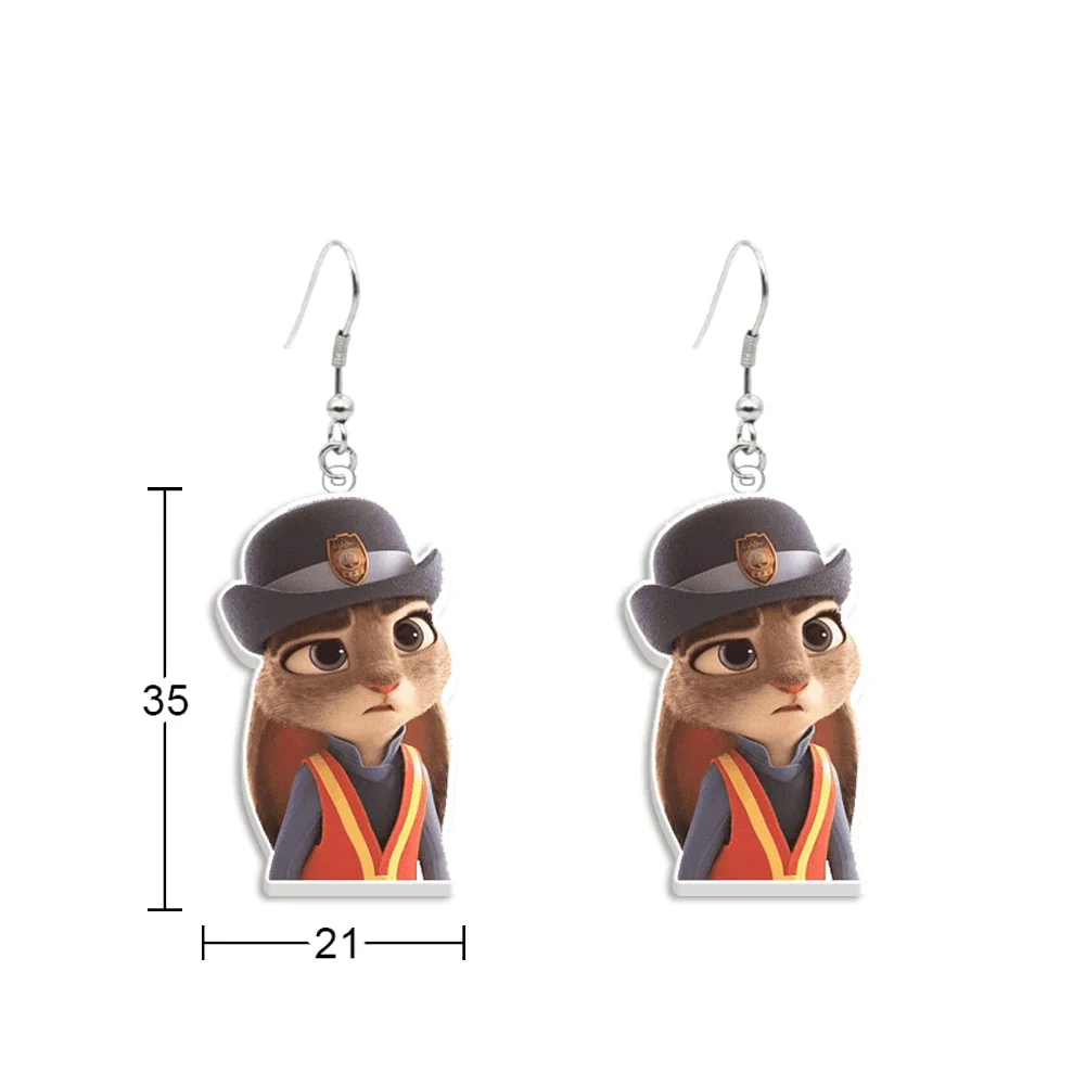 

Nick Wilde Judy Hopps Acrylic Earrings W Disney Zootopia Cartoon Figure Pendant Ear Drop Earrings Jewelry
