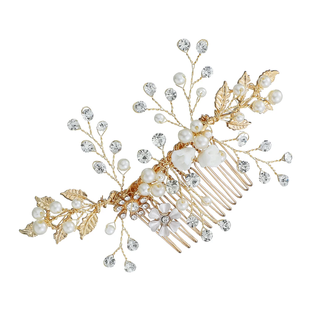 مشبك مشط لؤلؤي إكسسوارات شعر الزفاف المزخرفة للنساء لوصيفة العروس وفتاة الزهور وحفلات الرقص والذكرى السنوية للاستخدام اليومي #3
