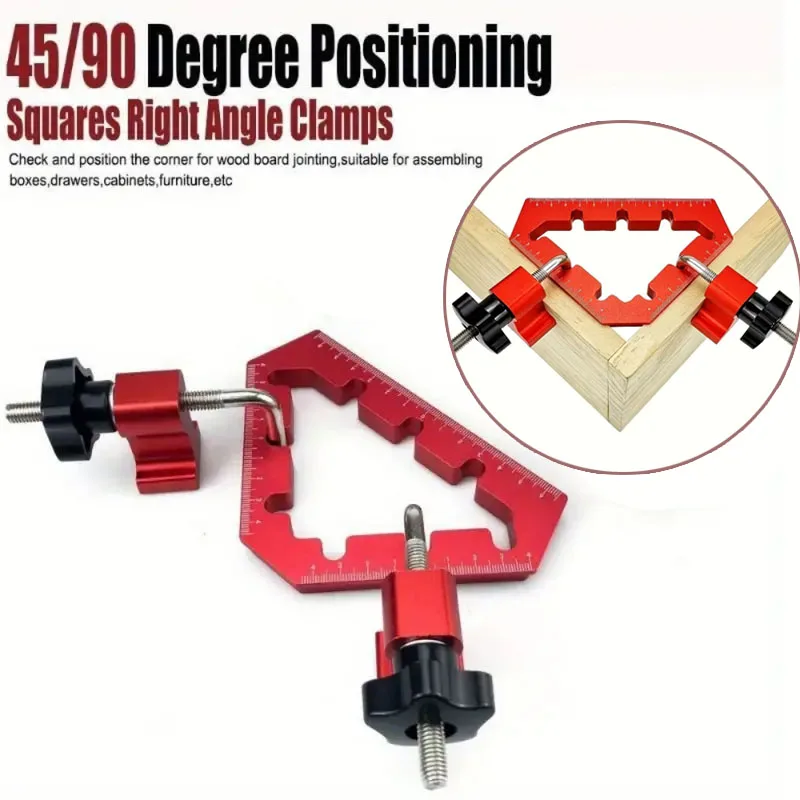 

3pcs/Set 45/90 Degrees Aluminum Alloy Woodworking Right Angle Fixture Splicing Board Positioning Panel Fixed Clip Carpenter Tool