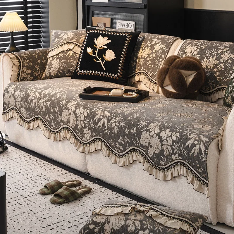 Light Luxury High-end French Special-shaped Sofa Cushion Non-slip Sofa Cushion Universal in All Seasons New Cover Towel