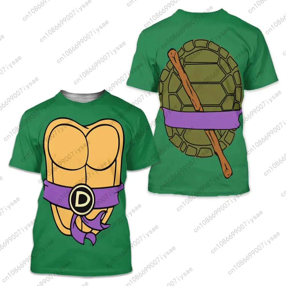 3d Printed Plus-size Adult Kids Halloween Teenage Mutant Ninja Turtles Cosplay Sports Quick-drying Breathable T-shirt