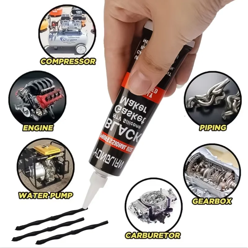 Automotive Gasket Sealant Car Engine Black Silicone-free Sealant Universal Waterproof Oil-resistant Adhesive Glue Repair Sealer image 5