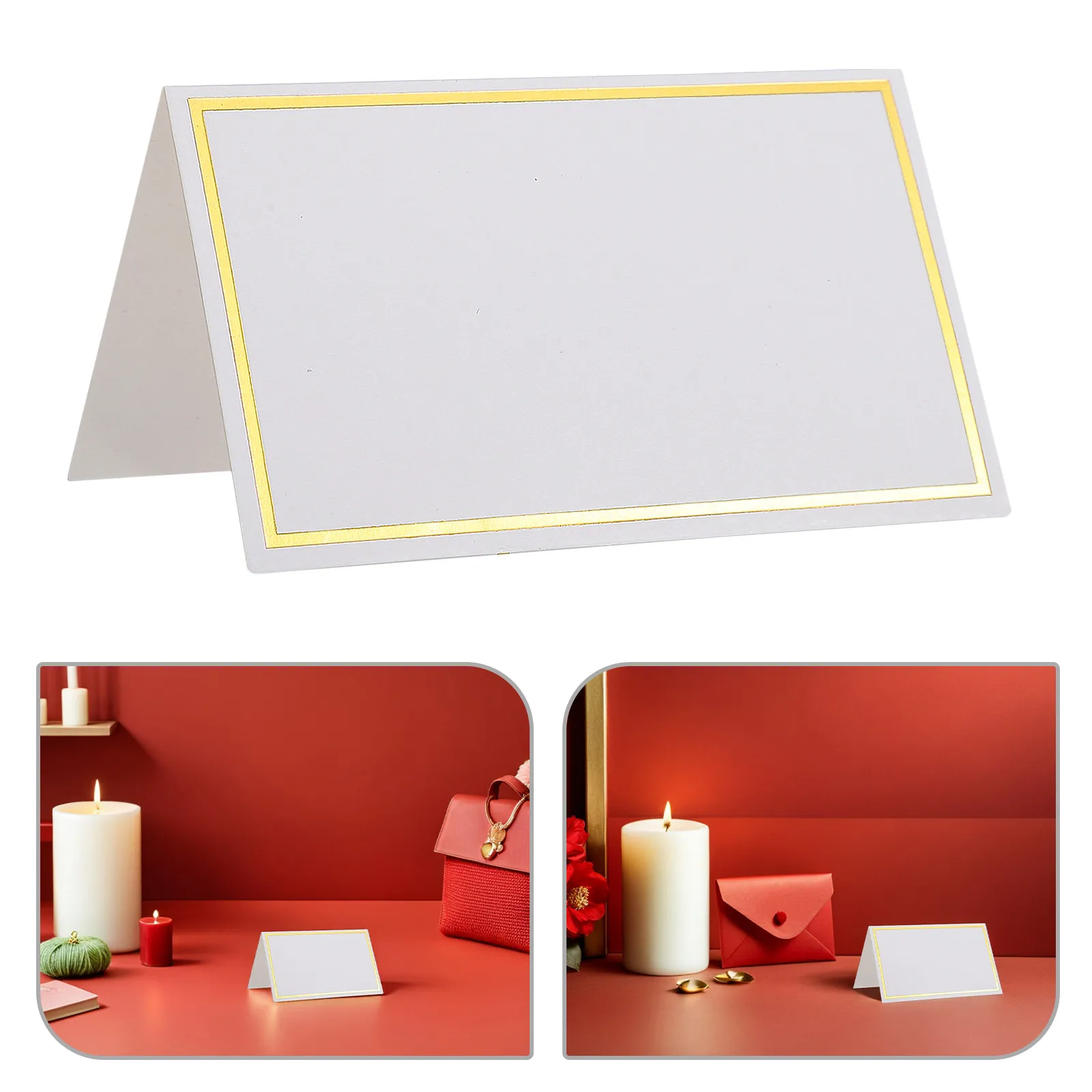 150Pcs Wedding Name Place Card For Events Christmas Foldable Table Cards Sturdy Paper Seating Chart Dinner Parties - view 2