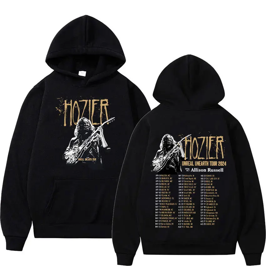 

Rock Band Hozier Unreal Unearth Tour 2024 Print Hoodie Men's Hip Hop Retro Gothic Oversized Sweatshirt Unisex Pullover Clothing