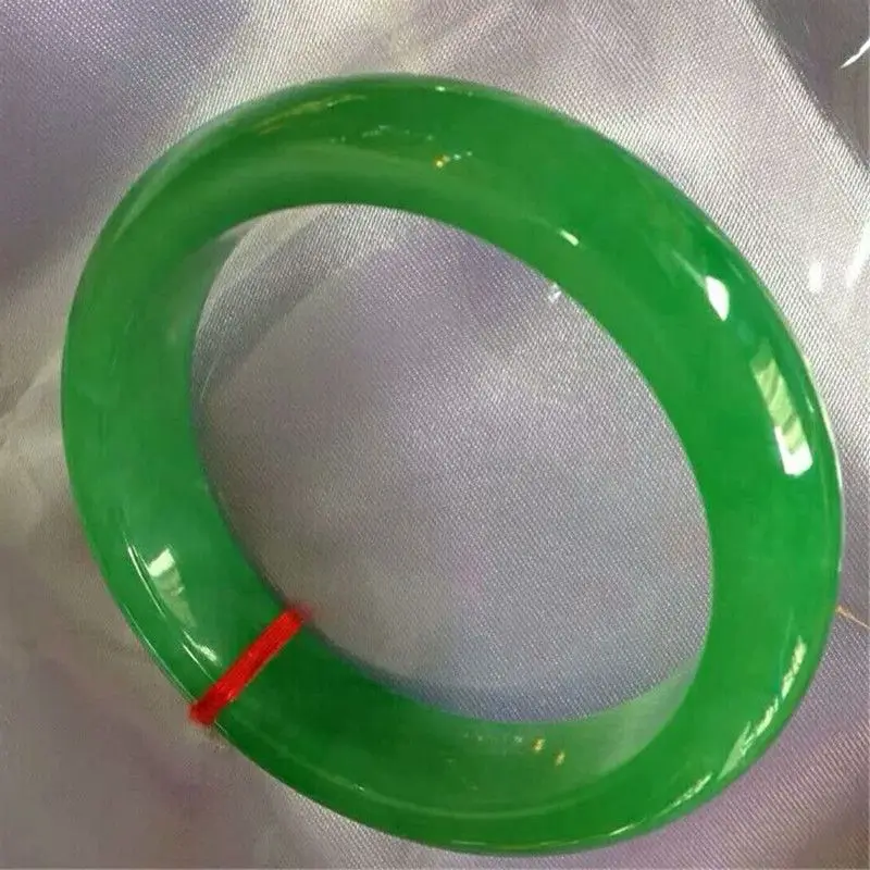 Jade Bangle Myanmar High-Ice Grade Bright Spinach Full Green Perfectly Round Imperial Style