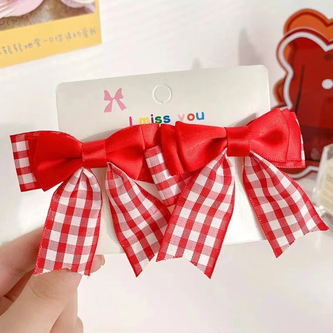 

1Pair Red Cherry Hair Clip Cute Headflower Cloth Bow Strawberry Side Hairpins Barrettes Headwear Girls Bow Hairpins 머리핀