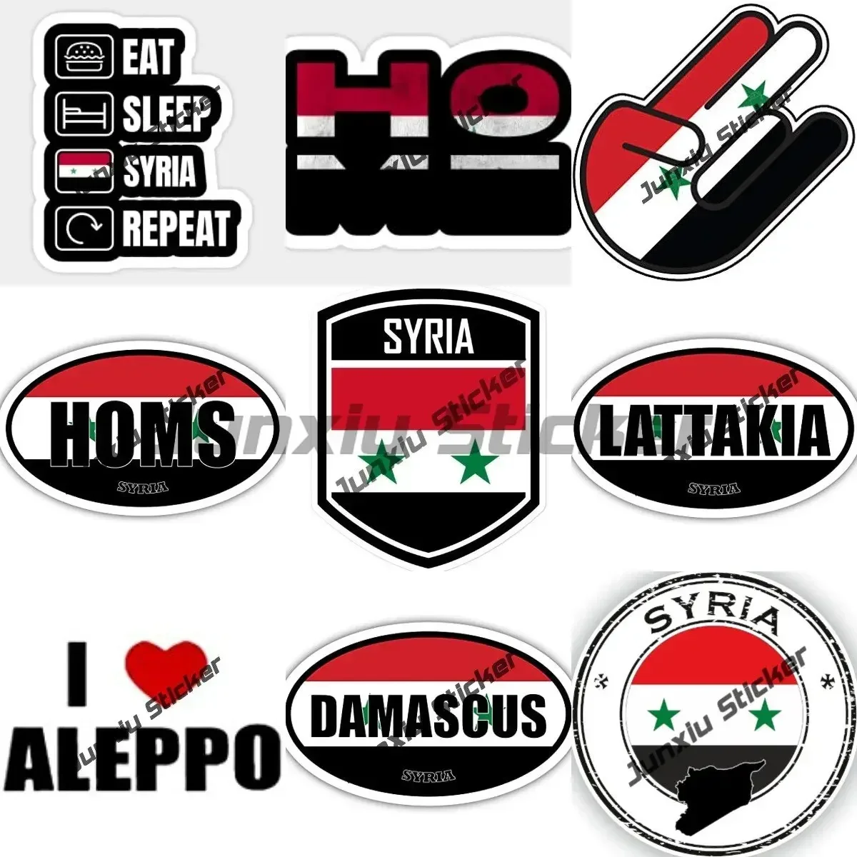 

Syrian Coat of Arms Eagle Sticker High-Quality Syria Flag Emblem Decal UV Protected Syria Flag Sy Decals Custom Decals