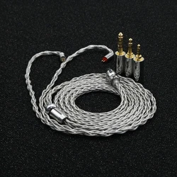 XINHS 8 Cores  Graphene Upgrade Modular Cable LITZ Structure Single Crystal Copper Plated Silver  Earphone  Line
