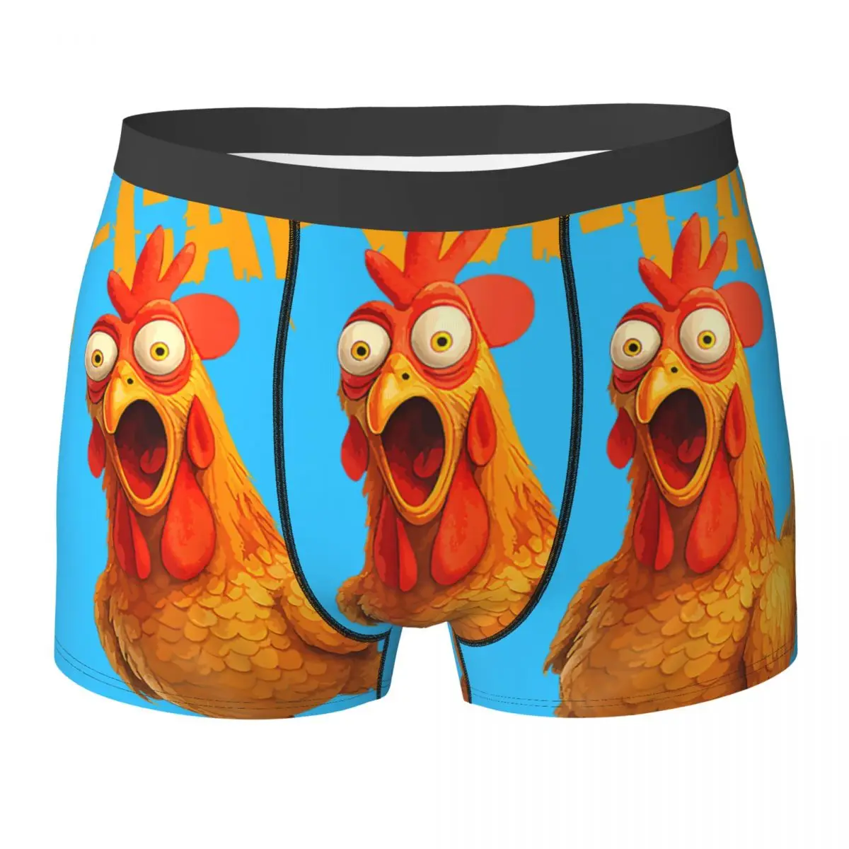 

Funny F-Caw-F Chicken FCAWF Chicken Trunk Pouch Underwear Quality Print Shorts Briefs Comfortable Men's Underpants Plus Size