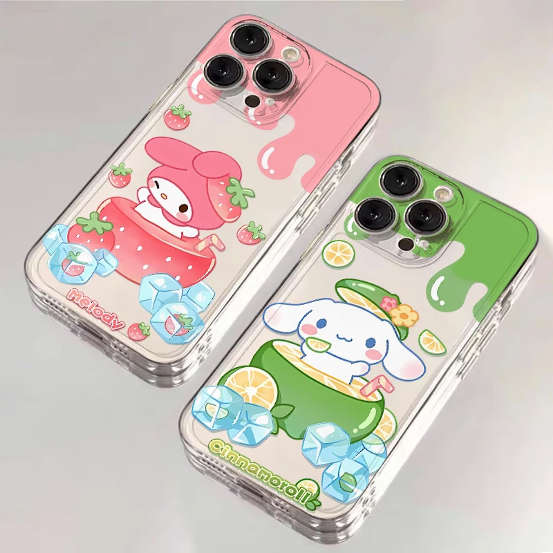 Custodia morbida trasparente per Apple iPhone 7 8 SE 16e 13 12 11 Pro Max XS 15 14 16 Plus XR Sanrio Melody