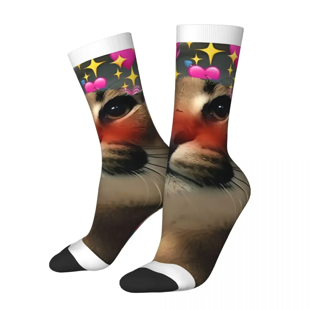 

Funny Crazy Sock for Men Love Hip Hop Harajuku Big Floppa Anime Seamless Pattern Printed Boys Crew Sock Novelty Gift