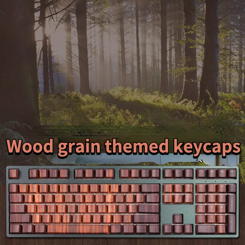 108 keys wood texture Cherry Profile PBT material character translucent mechanical keyboard cap